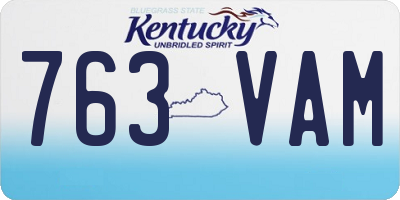KY license plate 763VAM