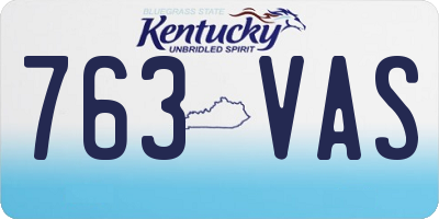 KY license plate 763VAS