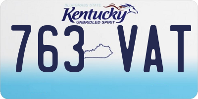 KY license plate 763VAT
