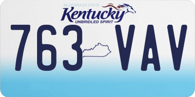 KY license plate 763VAV