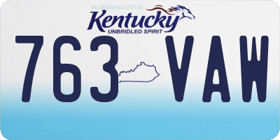 KY license plate 763VAW