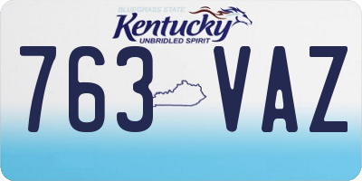KY license plate 763VAZ