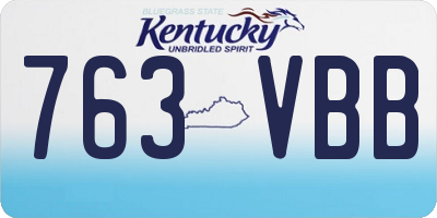 KY license plate 763VBB