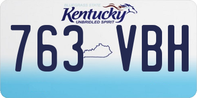 KY license plate 763VBH