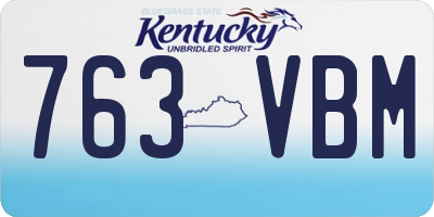 KY license plate 763VBM