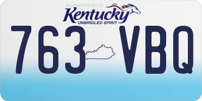 KY license plate 763VBQ