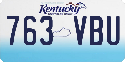 KY license plate 763VBU