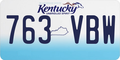 KY license plate 763VBW