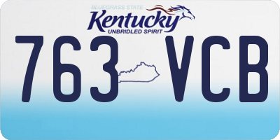 KY license plate 763VCB