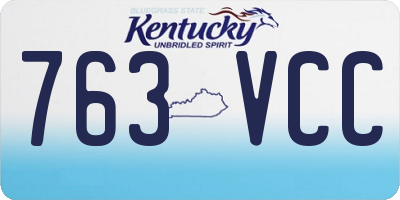 KY license plate 763VCC