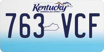 KY license plate 763VCF