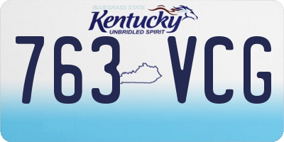 KY license plate 763VCG