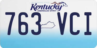 KY license plate 763VCI