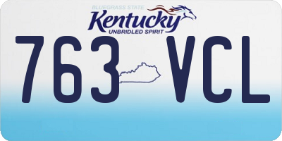 KY license plate 763VCL