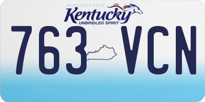 KY license plate 763VCN