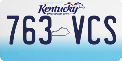 KY license plate 763VCS