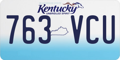 KY license plate 763VCU