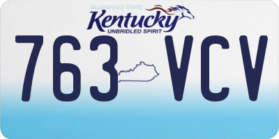 KY license plate 763VCV
