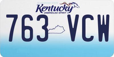 KY license plate 763VCW