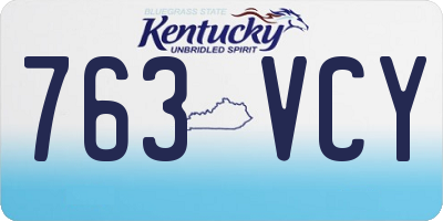 KY license plate 763VCY