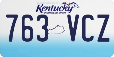 KY license plate 763VCZ