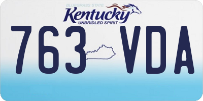 KY license plate 763VDA