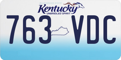 KY license plate 763VDC