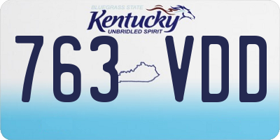 KY license plate 763VDD