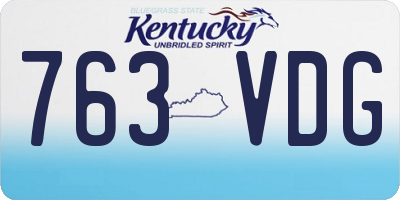 KY license plate 763VDG