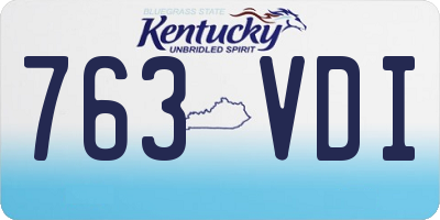 KY license plate 763VDI