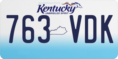 KY license plate 763VDK