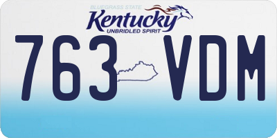 KY license plate 763VDM