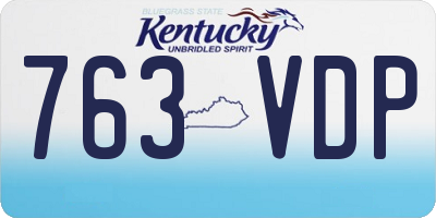 KY license plate 763VDP