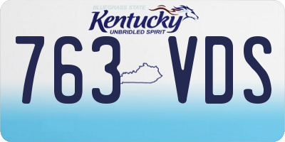KY license plate 763VDS