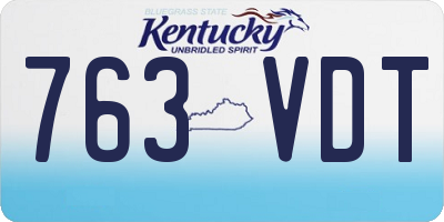KY license plate 763VDT