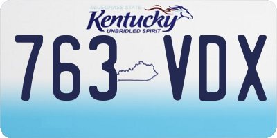 KY license plate 763VDX