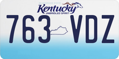 KY license plate 763VDZ