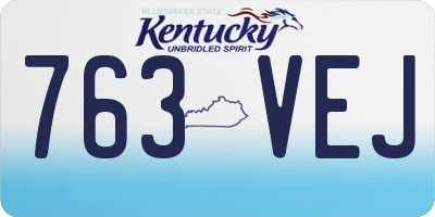 KY license plate 763VEJ