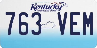 KY license plate 763VEM