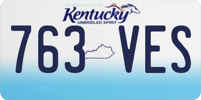 KY license plate 763VES