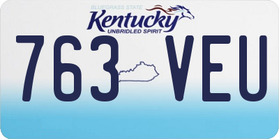 KY license plate 763VEU