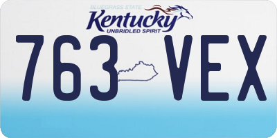 KY license plate 763VEX