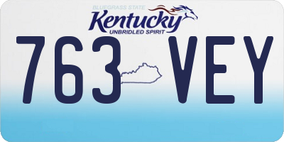 KY license plate 763VEY