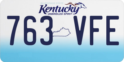 KY license plate 763VFE