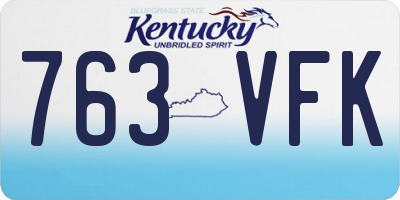 KY license plate 763VFK