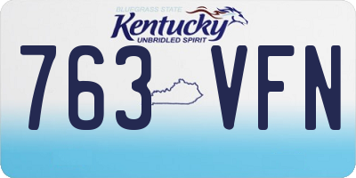KY license plate 763VFN
