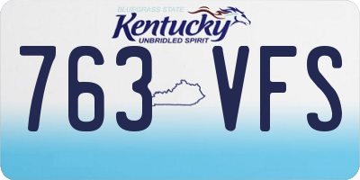 KY license plate 763VFS