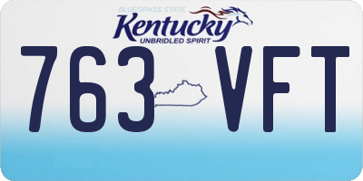 KY license plate 763VFT