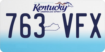 KY license plate 763VFX