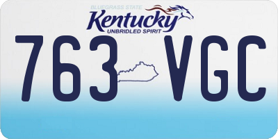 KY license plate 763VGC